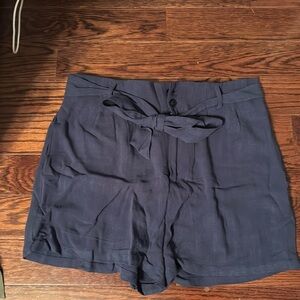 Navy Paperbag Linen Shorts from Pink Lily
